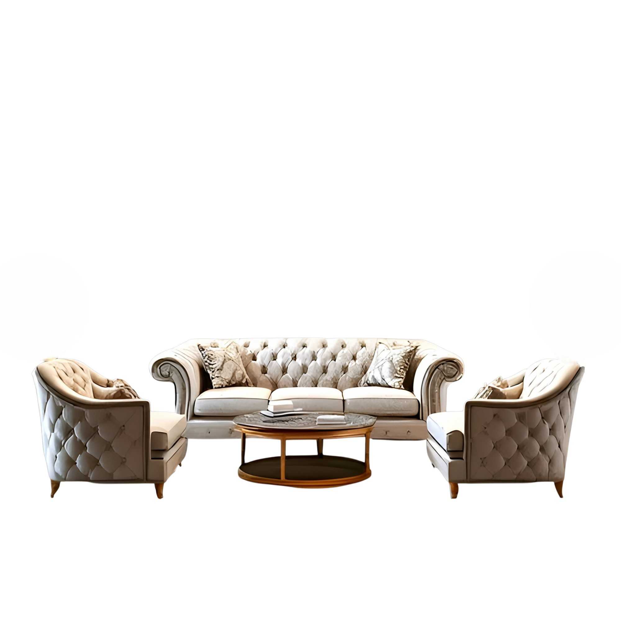 Sofa set - 3+1+1 Seater Sofa Set (Fabric, Wood)