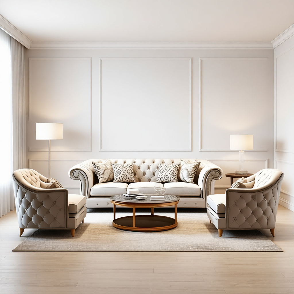 Sofa set - 3+1+1 Seater Sofa Set (Fabric, Wood)